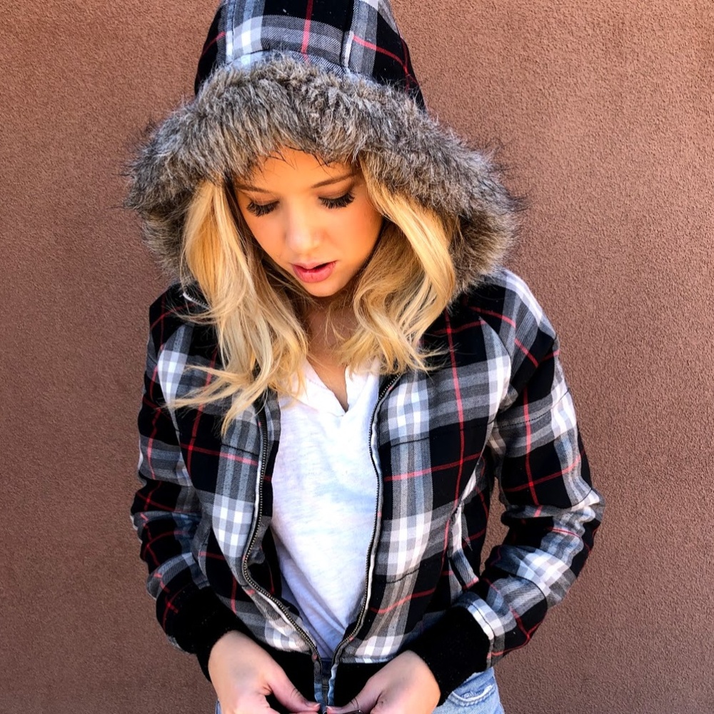 Plaid winter jacket